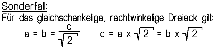 Pythagoras beim gleichschenkeligen Dreieck